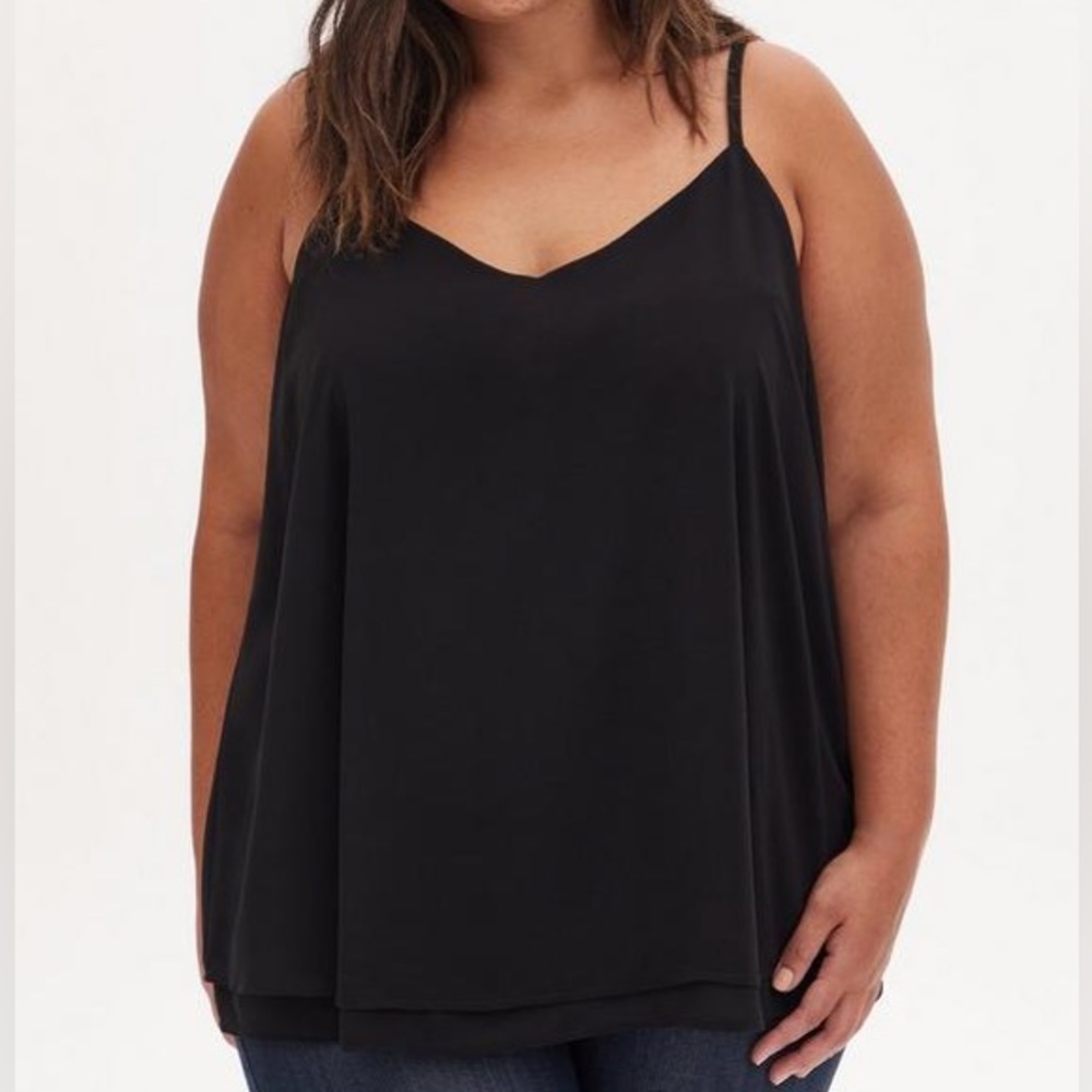 Black Sophie Chiffon Double Layer Cami